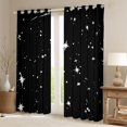 thumbnail image 2 of jejeloiu White Black Black Out Curtains,Cartoon Stars Curtains Pack of 2 (42x63 Each),Kawaii Moons Bedroom Curtains For Girls,Luxury Bedroom Decor, 2 of 6