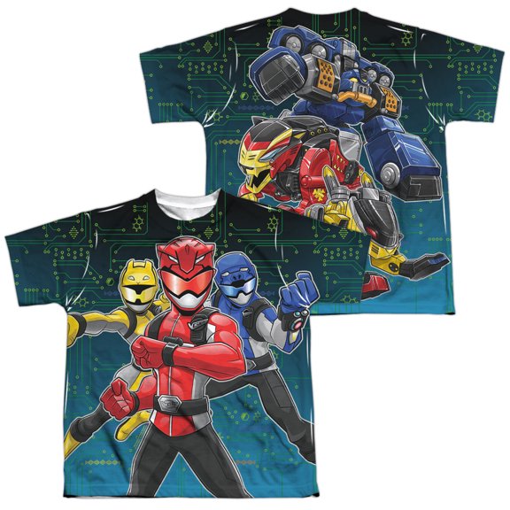 Power Rangers - Battle Stance (Front/Back Print) - Youth Short Sleeve Shirt - X-Large