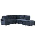 thumbnail image 4 of Harper & Bright Designs L Shaped Sectional Sofa with Storage Space, Convertible Modular Sleeper Sofa Couch with Pull Out Bed, USB Ports and Cup Holders on The Armrests for Living Room, Blue, 4 of 15