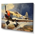thumbnail image 2 of Designart "Skyline with the P51B Plane I" Transportation Wall Decor, 2 of 5