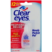 Clear Eyes Redness Relief Eye Drops Handy Pocket Pal 0.20 oz