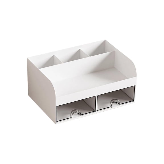 Clear Desktop Drawer Organizer, 8.27 x 5.63 x 3.94 inches Plastic Stationery Storage Box for Office and Vanity, Partitioned Drawer