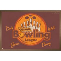 The Big Lebowski - Bowling League Wall Poster, 14.725" x 22.375", Framed