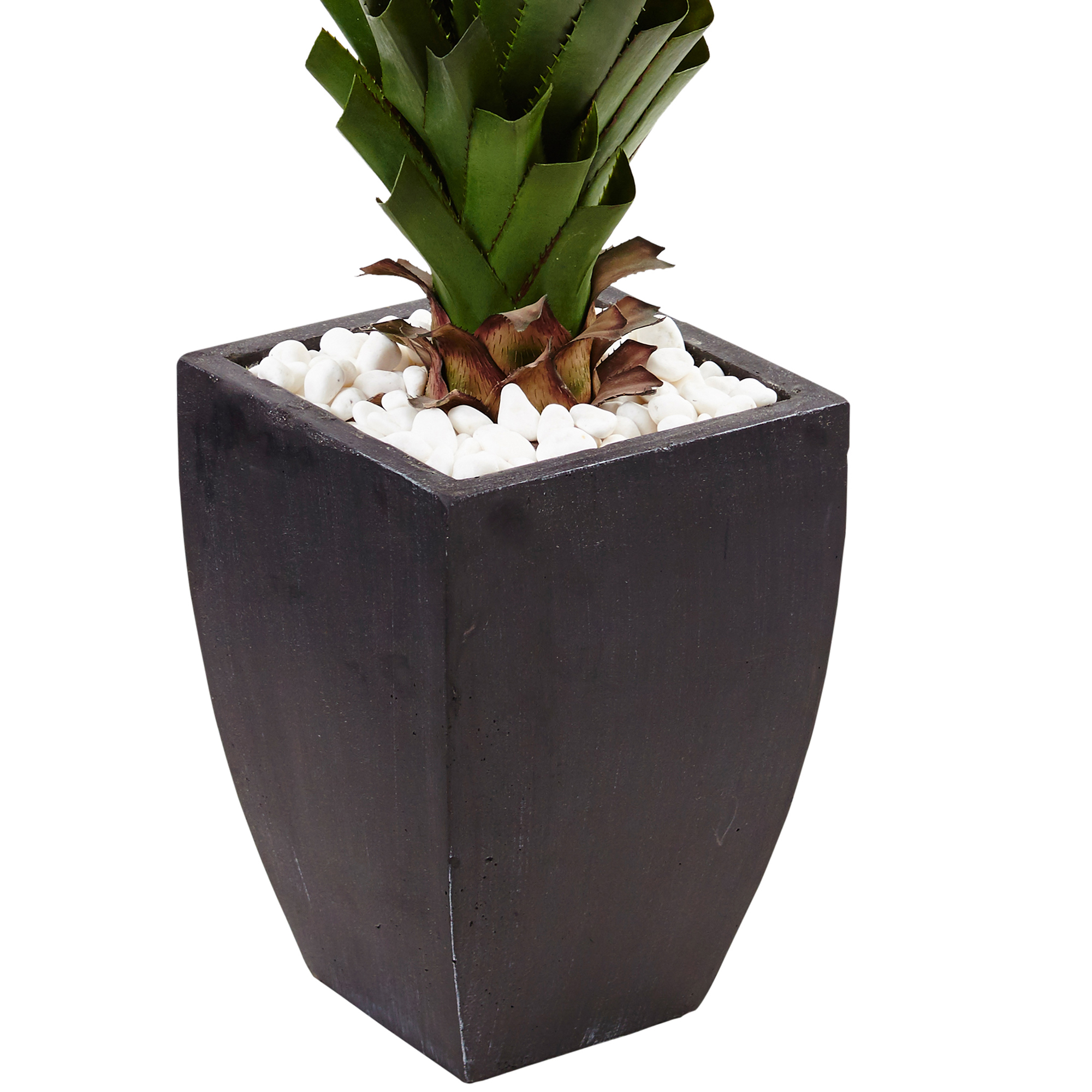 68 in. The Mod Greenhouse Green Artificial Agave Tree in Black Pot Filler Base