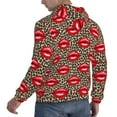 thumbnail image 3 of Hoodies for Men - Bright red lips leopard Long Sleeve Comfrt Men'S Fashion Hoodies & Sweatshirts, Sweatshirts for Men Hoodies Pullover Clothing Clothes with Pouch, 3 of 7