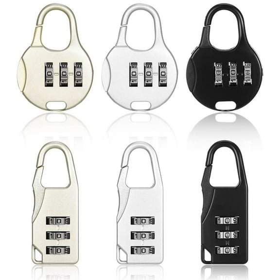 Combination Lock 108 Black 3 Digit Combination Locks Set Small Padlock Combination Lock for Luggage Padlock for Suitcase