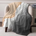 thumbnail image 2 of Flannel Fleece Throw Blanket Summer Beach Waves Abstract Art Lightweight Soft Plush Blankets,Gray Gradient Water Ripple Cozy Warm Throw Blanket for Couch Sofa Bed Car Office All Season Use 40x50in, 2 of 9