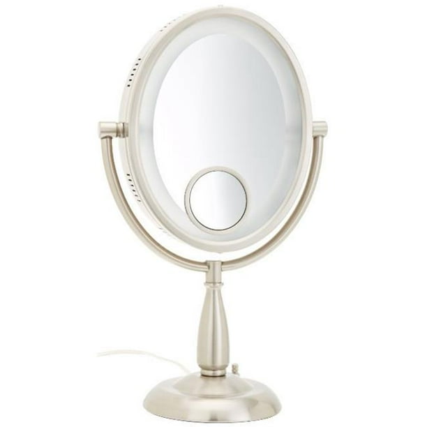 Jerdon HL9510N 8Inch TwoSided Oval Halo Lighted Vanity Mirror with