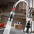 thumbnail image 2 of CQCYD 3Pcs Kitchen Faucet Water Filter, Rotatable Stainless Steel Water Purifier, 3 Modes Bubbly Showerhead Blade, Household Tap Mounted Filtration System, Sink Faucet Filter for Clean Drinking Water, 2 of 9