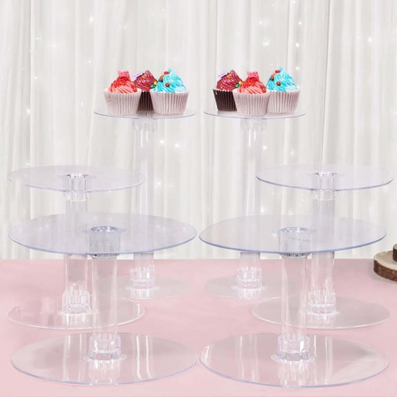 Efavormart Lovely 7 Tier HEAVY DUTY Acrylic Crystal Glass Clear Cake Dessert Decorating Stand For Birthday Party Wedding