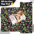 thumbnail image 4 of Strawberry and Flower Black Pattern Teens Toddler Nap Mat with Pillow, Sleeping Mat Bag for Preschool Daycare 51"x22", 4 of 6