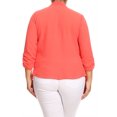 thumbnail image 4 of Women's Solid Casual Plus SizeDraped Cardigan Blazer Jacket, 4 of 5