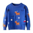 thumbnail image 2 of Odeerbi Kids Boys Girls Christmas Sweater Cute Winter Thermal Knit Crewneck Sweater Kids Baby Fall Christmas Pullover Sweater Knitted Bottoming Shirt Kids Clothes Dark Blue, 2 of 4