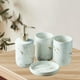 thumbnail image 3 of Juego de Accesorios de Mostrador de Baño, de Jabón Dispensador de Loción con Patrón de Mármol de Cerámica, Construcción Blanco 4 piezas Macarena Plato de jabón de baño, 3 of 7