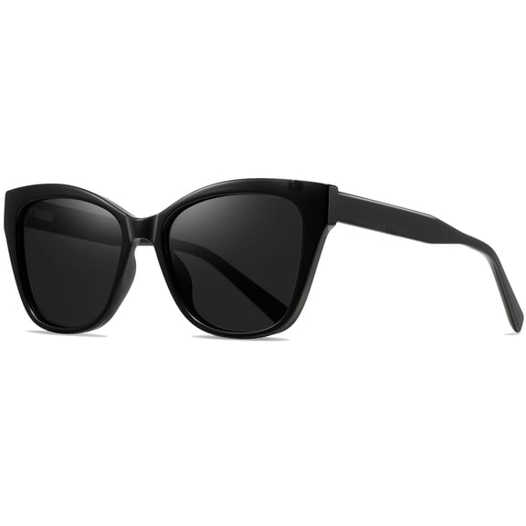 KANASTAL Cateye Sunglasses Polarized for Women Men Acetate-TR90 Frame Retro Pointy Party Sun Glasses Driving Traveling Black Lens