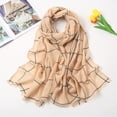 thumbnail image 4 of Ladies/Women's Lightweight Floral Print/Solid Color mixture Shawl Scarf For Spring Summer season,Khaki, 4 of 6