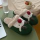 thumbnail image 4 of Pantuflas De Interior Peludas Zapatillas navideñas de piel esponjosa Alce de dibujos animados Lindos artículos para el hogar (Verde38-39), 4 of 8