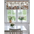thumbnail image 3 of Curtain Valance for Windows,Country Star Farmhouse Home Kitchen Valances Rod Pocket Short Curtains,Retro Brown Wood Board Window Treatment Panel for Bedroom Bathroom 42"x18", 3 of 7