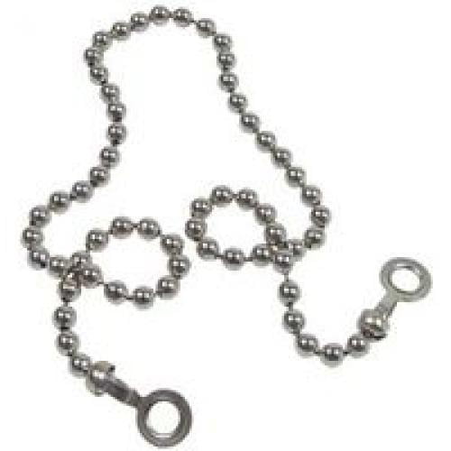 Danco, Inc. 80039 Stopper Bead Chain, 15 in L, Stainless Steel, Chrome Plated, Replacement