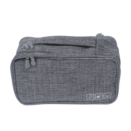 

Multifunction Storage Bag Travel Lingerie Pouch Waterproof Toiletry Organizer Makeup Bag for Bra Underwear Socks (Grey)