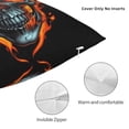 thumbnail image 3 of Fuzoiu Flame Metal Skull Print Square Pillow Cover,Hidden Zipper Design,Luxury Square Pillow Case, Throw Pillow,Couch Cushion-20"x20", 3 of 7