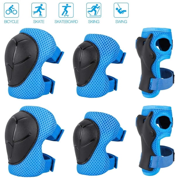 Rodilleras para niños, juego de rodilleras para niños, 6 piezas, rodilleras, coderas para niños, muñequeras, juego de equipo de protección para monopatín, scooter, bicicleta JFHHH pequeña