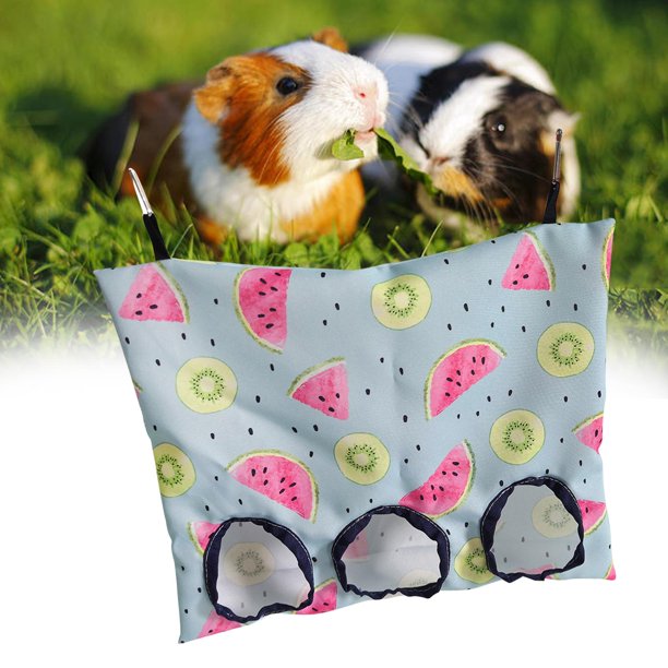 Bolsas de alimentación de almacenamiento de de Guinea para mascotas, tela Oxford, superficie impermeable , Sandía Talla L Salvador Comedero de heno para conejos