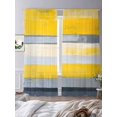 thumbnail image 3 of Gray Yellow Brush Sheer Curtains for Living Room Bedroom, Light-filtering Sheer Curtain, Strip Geometric Rod Pocket Voile Window Treatment Drapes, 52’’Wx84’’L, 2 Panels Set, 3 of 7