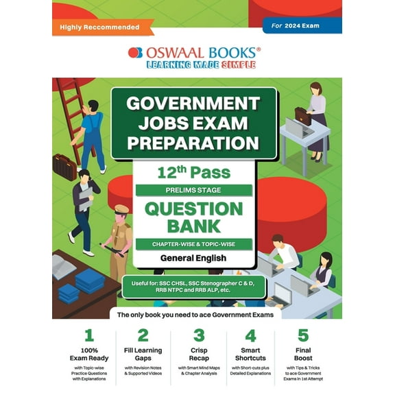 Oswaal Government Exams Question Bank 12th Pass General English for 2024 Exam, (Paperback)