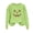 Green, variant on vzibsiv Womens Spooky Season Pumpkin Face Rhinestone Sweatshirt Classic Crewneck Top,White L