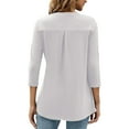 thumbnail image 4 of Frontwalk Women Casual Business Tops Ruched Loose Flowy Tunic Shirts V Neck Loose Fall Autumn T Shirt, 4 of 4