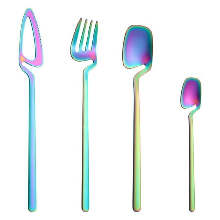 

RnemiTe-amo Deals！Dinner Forks Curved Handle Can Hang Cup Spoon Fork Dessert Knife Hang Cup Spoon Hang Cup Fork Hang Cup Tableware