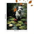 thumbnail image 3 of Fluffy Dog Water Lily Pond Canvas Art, Pet Wall Art for Living Room Bedroom Office Hallway Study Room Decor, 3 of 8