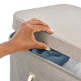 thumbnail image 5 of mDesign Large Polyester Rolling Laundry Hamper with Wheels, Lid, Handles, Taupe, 5 of 6
