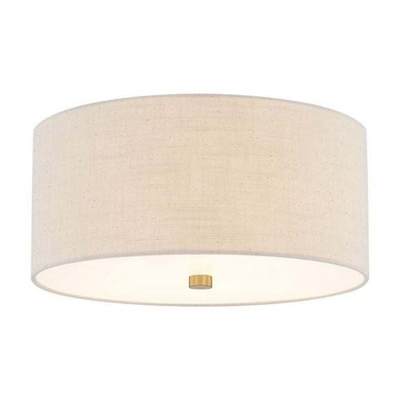 Justice Design Group Fab-9735 Classic 3 Light 14" Wide Flush Mount Drum Ceiling Fixture -
