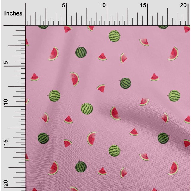 oneOone Cotton Poplin Fabric Watermelon Fruit Decor Fabric Printed BTY 56 Inch Wide