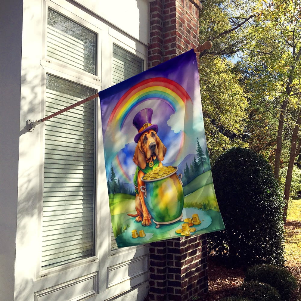 Bloodhound St Patrick's Day House Flag 28 in x 40 in