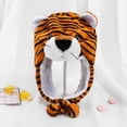 thumbnail image 2 of Gorro de peluche con forma de cabeza de tigre para niños y adultos, gorro de dibujos animados, accesorio para padres e hijos, gorro tipo jersey, gorro de animal, 2 of 6