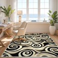 thumbnail image 3 of Design&I 4'x6' Washable Area Rug Snag-Free Skid-Resistant Medium Abstract Geometric Flowing Curves Rhythmic Lightweight Minimalist for Home Office, Under Desk, 3 of 7