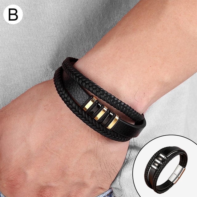 Pulsera de cuero Fernando para hombre 8.3 pulgadas