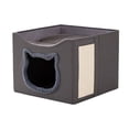 thumbnail image 1 of Cama para gatos tipo cueva, doble capa, cubo grande plegable, lavable, cubierta de verano para múltiples usos. Gris, 1 of 9