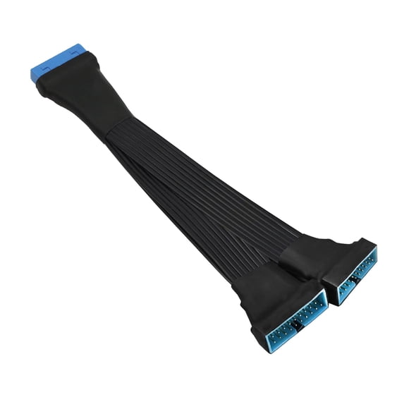 GINTOOYUN Cable de extensión de encabezado USB 3.0 19/20 Pin 1 a 2 Y Splitter Adaptador de extensión interna DIY (5,9 pulgadas)
