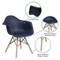 thumbnail image 5 of Flash Furniture Alonza Series Navy Plastic Chair with Wooden Legs, 5 of 12