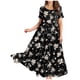 thumbnail image 1 of ICHUANYI Clearance Women Casual Loose Bohemian Floral Dresses With Pockets Short Sleeve Summer Beach Swinging Dress(Black, L) ICHUANYI WER2023080702310, 1 of 4