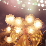HQZY 1.5/3m 10/20 LED Rose Christmas Decoration String Lights Simulation LED Light Post Lantern Lighting Fairy Lights Home Flower Party