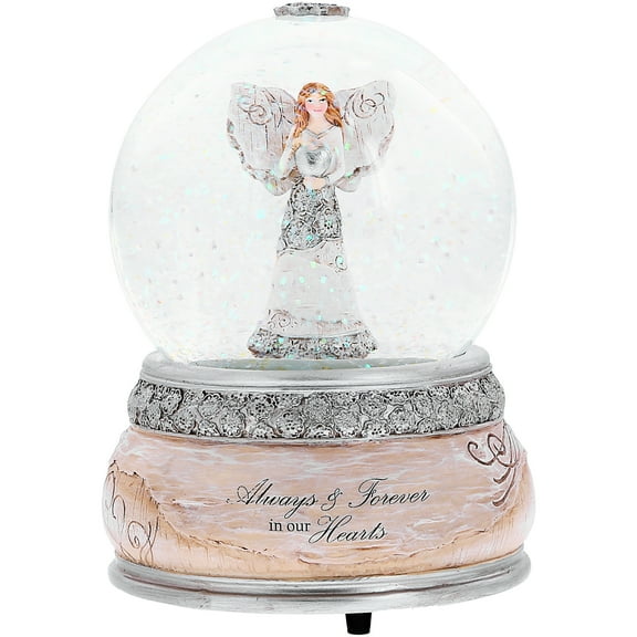 Pavilion - Always & Forever in Our Hearts - 5.75" Musical Amazing Grace Waterglobe Snowglobe Snowstorm 100 mm Collectible Bereavement in Memory Memorial Greif Gift Funeral Present