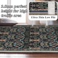 thumbnail image 4 of HILORUUG 3x12 Washable Oriental Runner Rug - Non Slip Rubber Backing Low Pile Stain Resistant Carpet for Hallway Entryway Kitchen - Neutral Farmhouse Waterproof Mat - 3x12 Blue/Beige Multi, 4 of 8