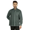 thumbnail image 1 of Bestman Solid Long Sleeve Shirt For Mens Front Double Button Placket Chinese Collar Shirt, 1 of 7