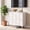 White-2 Doors, variant on Homhum Wood Sideboard Buffet Cabinet with 2 Doors, Fluted Storage Cabinet, White