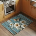thumbnail image 3 of Vintage Daisy Bathroom Rug Washable 2x3 Entryway Rug Non Slip Pastoral Floral Butterfly Wooden Front Door Mat Low Pile Indoor Doormat Throw Floor Carpet for Kitchen Bedroom Entrance, 3 of 8